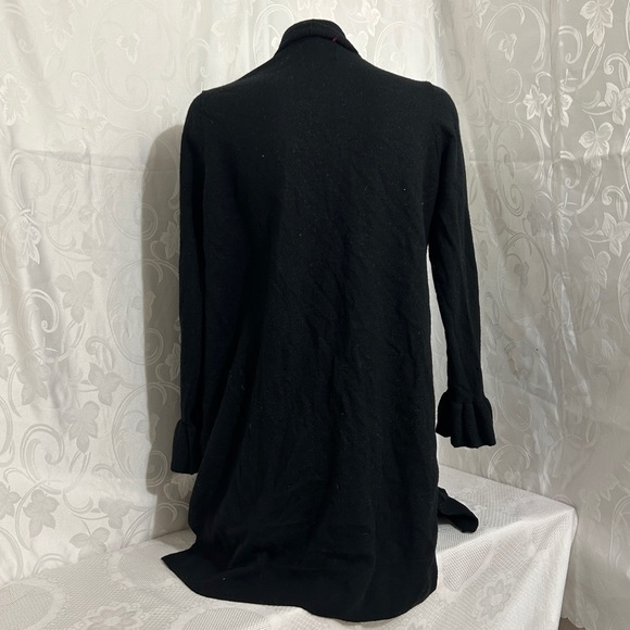 Cynthia Rowley Black Flounce Sleeve Knit Cardigan - Picture 8 of 10